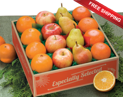 Four Variety Pack of oranges, tangerines, apples and pears shipped free.