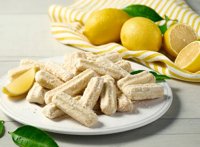 An indulgent treat of buttery lemon shortbread straws.